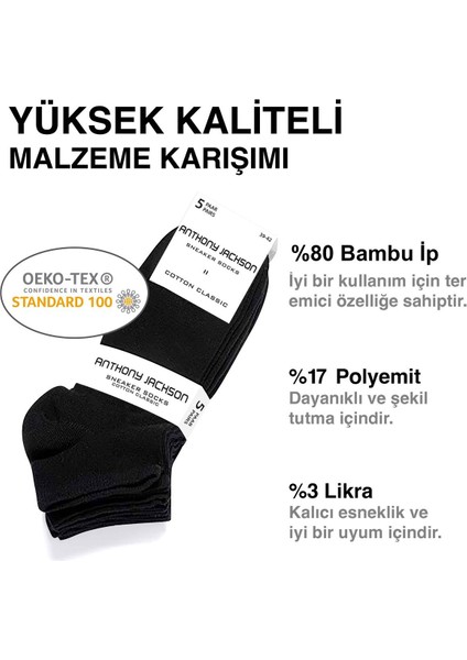 10'lu Kutu Bambu Premium Dikişsiz Bay - Sneaker Çorap modelleri