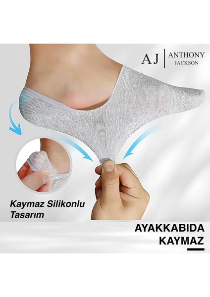 10 Çift Kutulu Bambu Premium Unisex Dikişsiz Görünmez Kaymaz Slikonlu Babet Çorap Brook modelleri