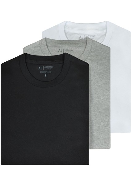 3'Lü Kutu Erkek T-Shirt Starlight
