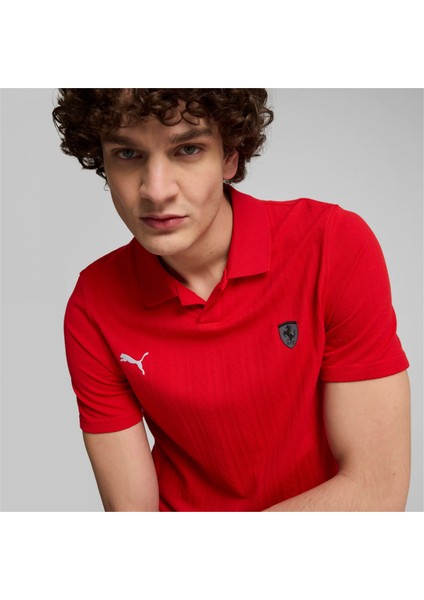 Scuderia Ferrari Style Erkek Jacquard Polo