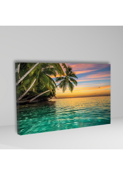 Tekli Yatay Kanvas Duvar Tablosu Issız Koy Ve Doğa Manzarası