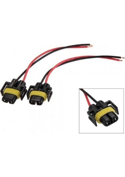 H8 H9 H11 Kablolu Far Ampul Soketi 2 Adet