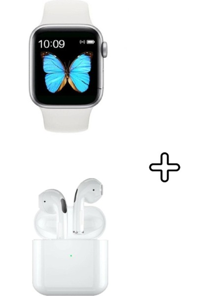 Ithalatçı Garantili Iphone 11,12 Pro Max Uyumlu Watch 6 Series Akıllı Saat Beyaz Pro5 Bluetooth Ku