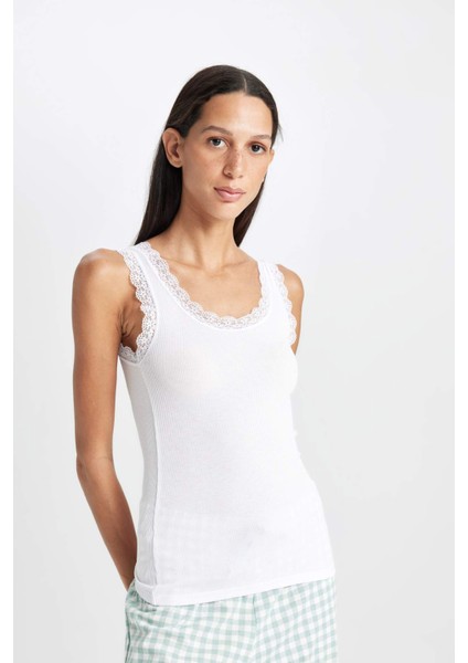 Fall in Love Yuvarlak Yaka Dantel Detaylı Ribana Atlet A9755AX24AU modelleri