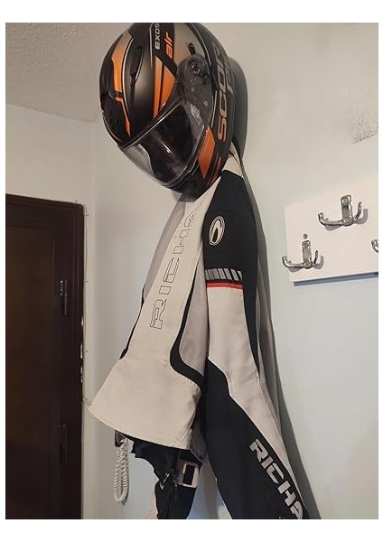 Motosiklet Bisiklet Scooter Kask ve Mont Duvar Askısı Kask Tutucu Vida Dübel Dahil Siyah