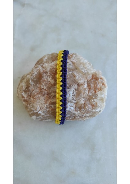 Taraftar Makrome Örgü Bileklik Sarı Lacivert Fenerbahçe Taraftar Bileklik, Erkek Hediye Bileklik fiyatları