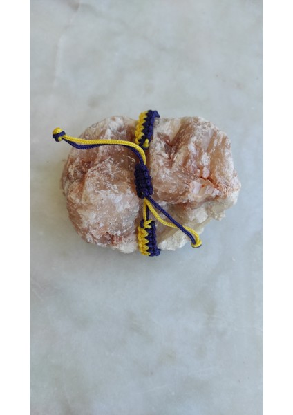 Taraftar Makrome Örgü Bileklik Sarı Lacivert Fenerbahçe Taraftar Bileklik, Erkek Hediye Bileklik modelleri