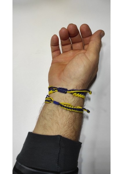 Taraftar Makrome Örgü Bileklik Sarı Lacivert Fenerbahçe Taraftar Bileklik, Erkek Hediye Bileklik fırsatları