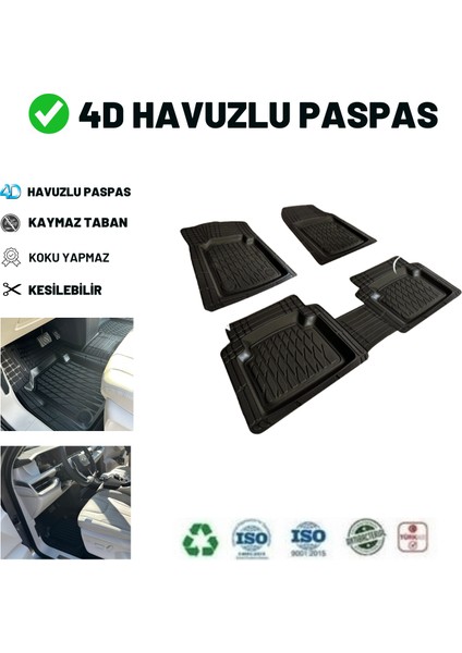 Zeyno Ticaret Kia Ceed Stw 2007  4d Yeni Nesil Havuzlu Ünıversal Paspas Siyah Gold