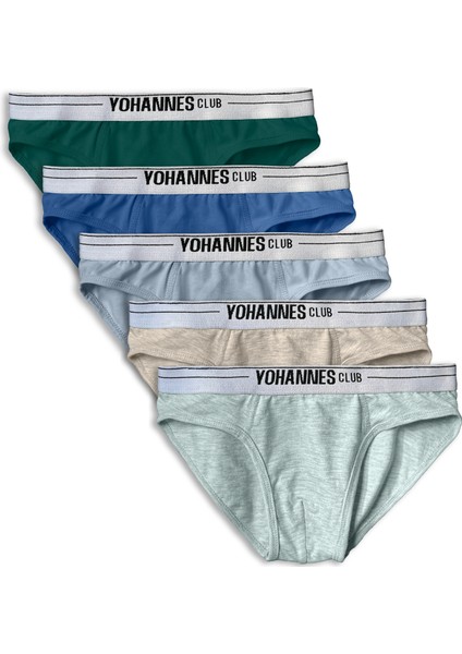 Yohannes Club Yohannesclub Erkek Çocuk Pamuklu Iç Çamaşırı; Slip (Mavi, Yeşil, Saks, Kahve M. Mavi M.)