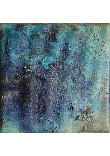 Minimalist Yağlıboya Dokulu Tablo 12x12cm