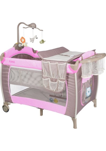 Hamburg 70X110CM Dönenceli Oyun Parkı Seyahat Yatağı - Pembe