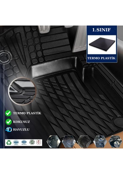 Hyundai Getz 2002 1/n Kokusuz Ince 4d Derin Havuzlu Paspas Siyah