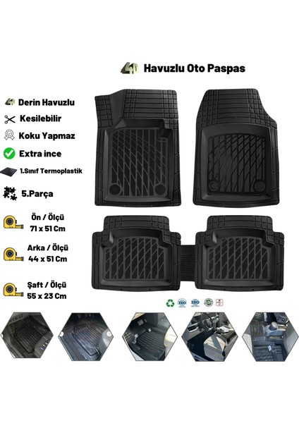 Renault R 11 Flash 1990 1/n Kokusuz Ince 4d Derin Havuzlu Paspas Siyah
