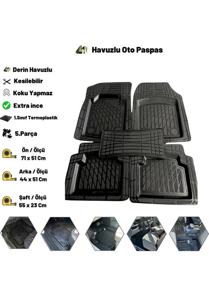 Renault R 11 Flash 1990 1/n Kokusuz Ince 4d Derin Havuzlu Paspas Siyah