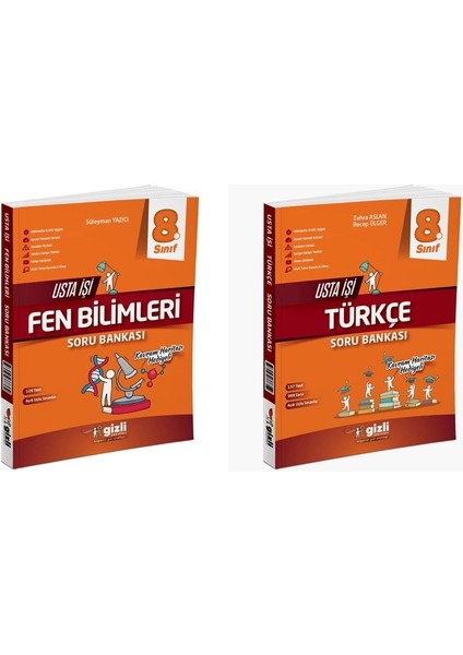 Gizli 2025 8. Sınıf Lgs Fen Bilimleri + Türkçe Usta Işi Soru + Kavram Haritası Seti 2 Kitap