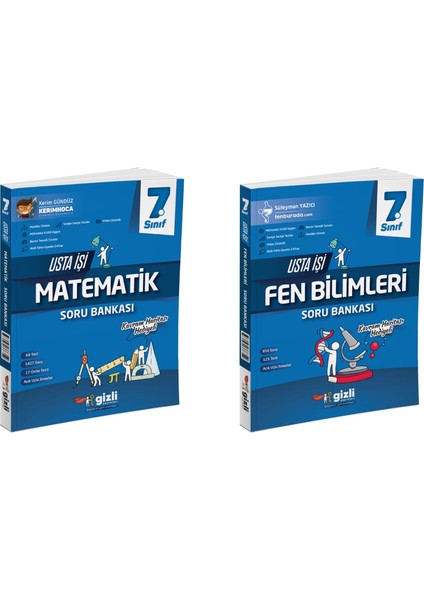 Gizli 2025 7. Sınıf Matematik + Fen Bilimleri Usta Işi Soru + Kavram Haritası Seti 2 Kitap