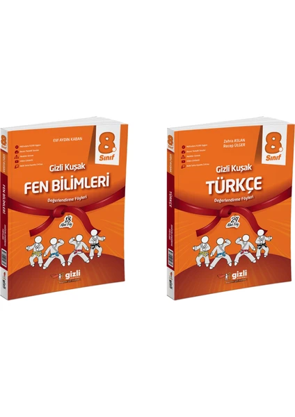 Gizli 2025 8. Sınıf Lgs Fen Bilimleri + Türkçe Gizli Kuşak Serisi Seti 2 Kitap