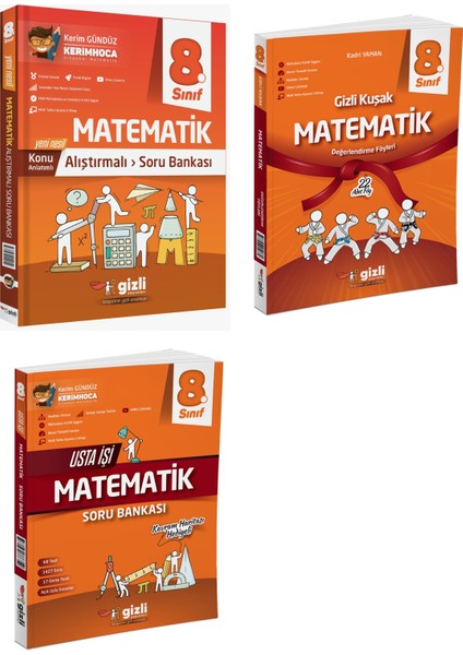 2025 8. Sınıf Lgs Matematik Alıştırmalı + Usta Işi + Gizli Kuşak Serisi Seti 3 Kitap