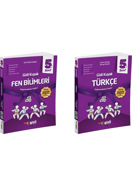 Gizli 2025 5. Sınıf Fen Bilimleri + Türkçe Gizli Kuşak Serisi Seti 2 Kitap