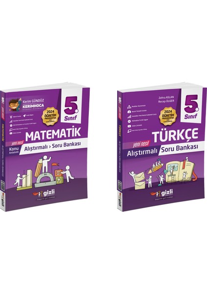 2025 5. Sınıf Matematik - Türkçe Alıştırmalı Soru Bankası Seti 2 Kitap