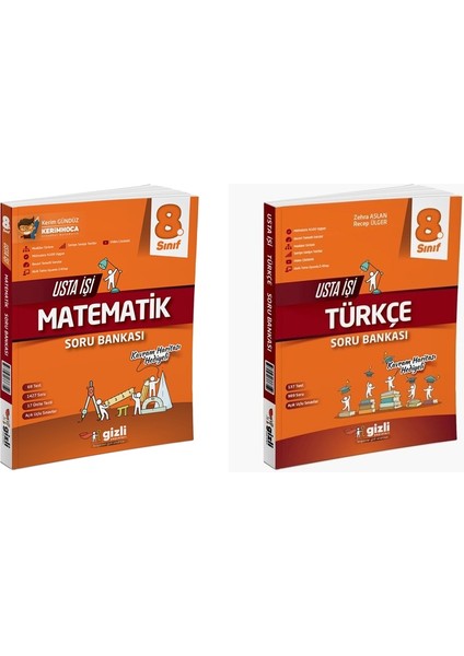 Gizli 2025 8. Sınıf Lgs Matematik + Türkçe Usta Işi Soru + Kavram Haritası Seti 2 Kitap