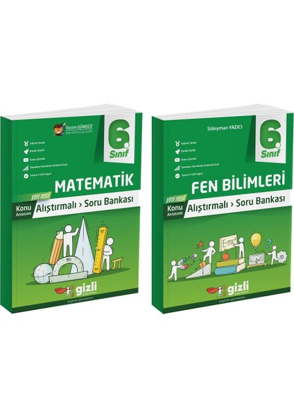 2025 6. Sınıf Matematik - Fen Bilimleri Alıştırmalı Soru Bankası Seti 2 Kitap