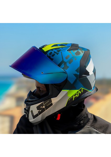 Storm 2 Sprınter Mat Siyah-Gri-Cobalt Kask Yüksek Performanslı Hava Kanallı 1530 gr