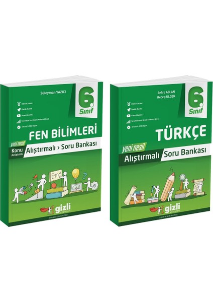 2025 6. Sınıf Fen Bilimleri - Türkçe Alıştırmalı Soru Bankası Seti 2 Kitap