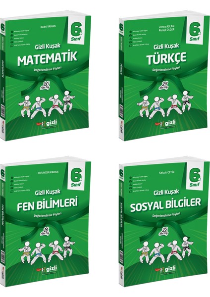 2025 6. Sınıf Matematik - Türkçe - Fen Bilimleri - Sosyal Bilgiler Gizli Kuşak Serisi Seti 4 Kitap