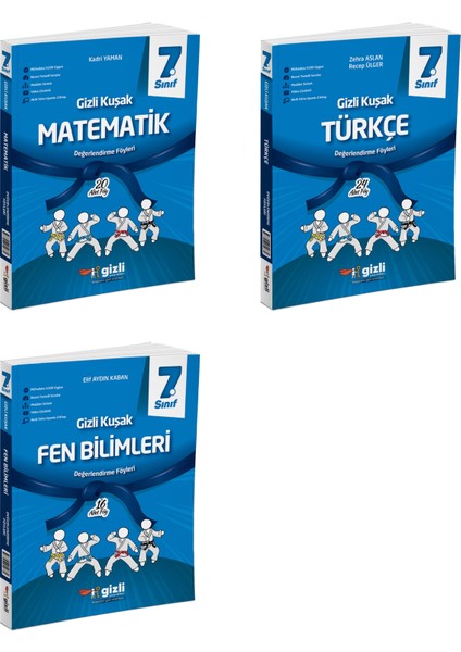 2025 7. Sınıf Matematik - Türkçe - Fen Gizli Kuşak Serisi Seti 3 Kitap