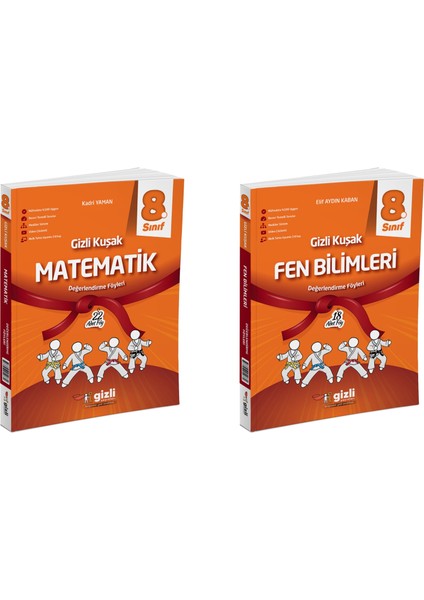 Gizli 2025 8. Sınıf Lgs Matematik + Fen Bilimleri Gizli Kuşak Serisi Seti 2 Kitap