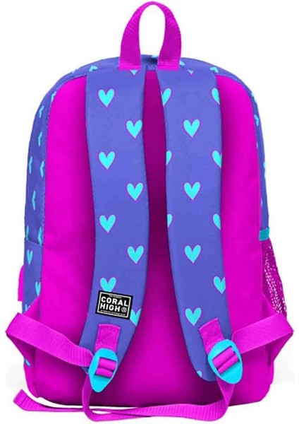 Kids Kalp Desenli Lavanta Pembe USB Şarjlı Kulaklık Çıkışlı Okul Sırt Çantası 23806 indirimleri