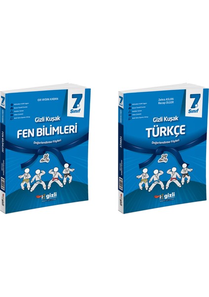 2025 7. Sınıf Fen Bilimleri - Türkçe Gizli Kuşak Serisi Seti 2 Kitap