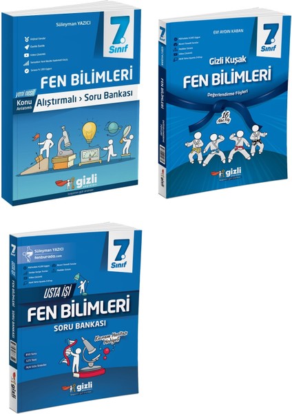 2025 7. Sınıf Fen Bilimleri Alıştırmalı - Usta İşi - Gizli Kuşak Serisi Seti 3 Kitap