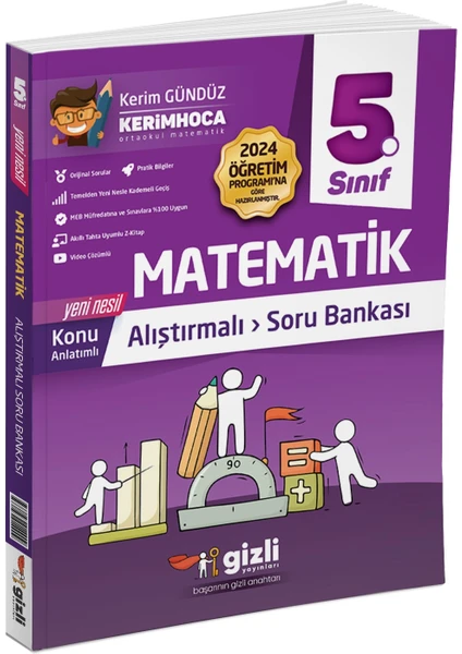 Gizli Yayınları 2025 5. Sınıf Matematik Alıştırmalı Soru Bankası