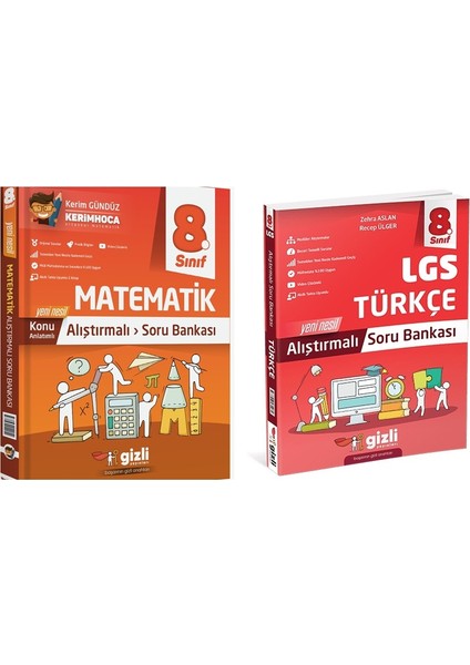 Gizli 2025 8. Sınıf Lgs Matematik + Türkçe Alıştırmalı Soru Bankası Seti 2 Kitap