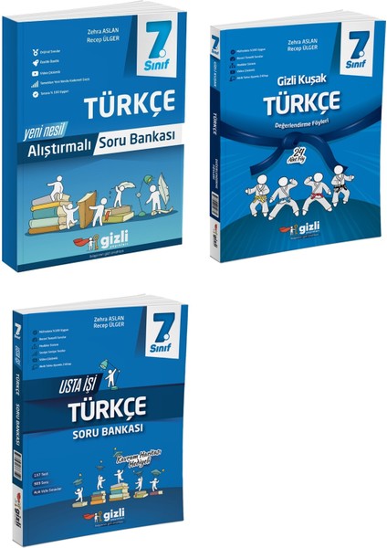 2025 7. Sınıf Türkçe Alıştırmalı - Usta İşi - Gizli Kuşak Serisi Seti 3 Kitap