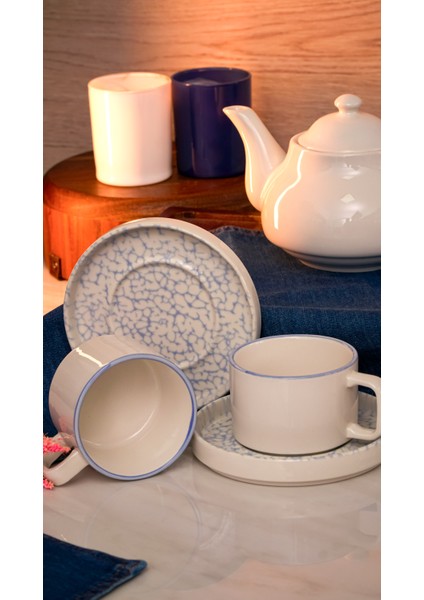 Dalya 4 Parça 2 Kişilik Porselen Çay Fincan Takımı modelleri