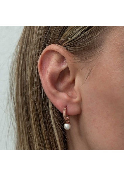 Gümüş Rose Inci Kadın Küpe modelleri