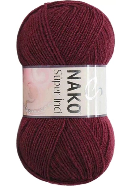 1 Adet Süper Inci El Örgü Ipi 100 gr Bordo 999