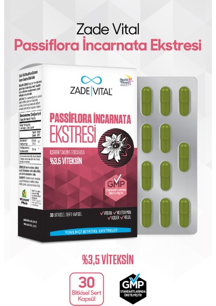 Zade Vital Passiflora Ekstresi 30 Bitkisel Kapsül