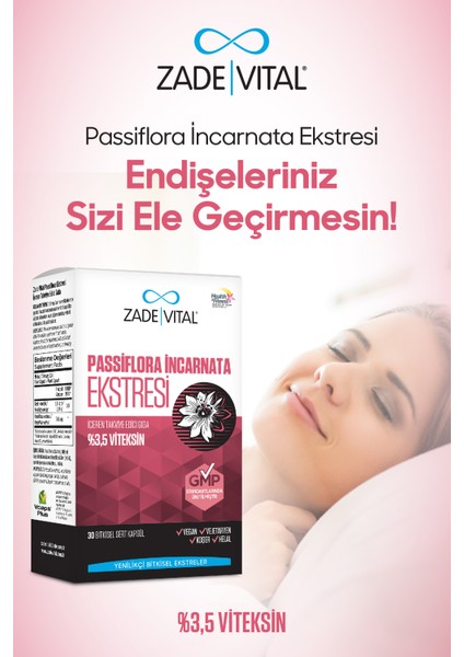 Zade Vital Passiflora Ekstresi 30 Bitkisel Kapsül