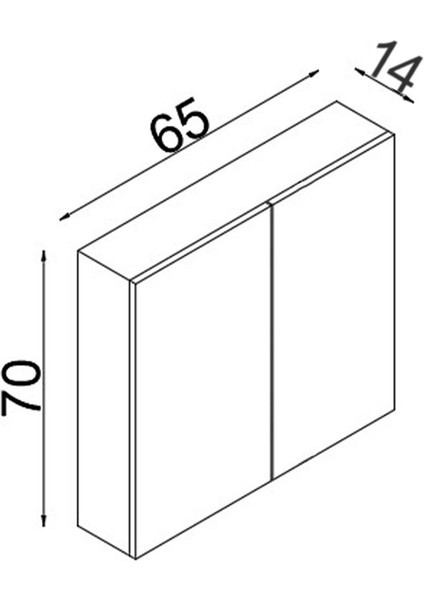 Teta Home Tokyo 65CM Mdf Banyo Üst Aynalı Dolap