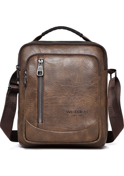 Gündelik Retro Çapraz Askılı Çanta, Üst Düzey, Büyük Kapasiteli, Su Geçirmez Erkek Omuz Çantası (Yurt Dışından)