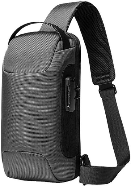 Erkek Omuz Çapraz Vücut Bisiklet Çantası USB Şarj Hırsızlık Önleyici (Yurt Dışından)