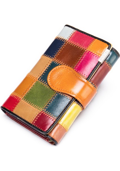 Elegant Bayan Cüzdan Renkli Dikişli Cüzdan (Yurt Dışından)