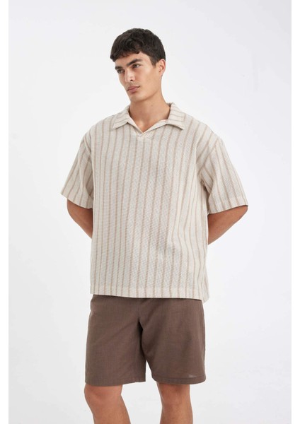 Relax Fit Pamuklu Bermuda Şort D7916AX24SM