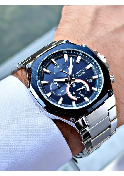 Gümüş Renk Çelik Kordon Erkek Kol Saati 13906.04