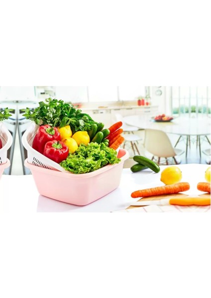 Çok Amaçlı Kare Çiftli Süzgeç Renkli -ÇNK2229
